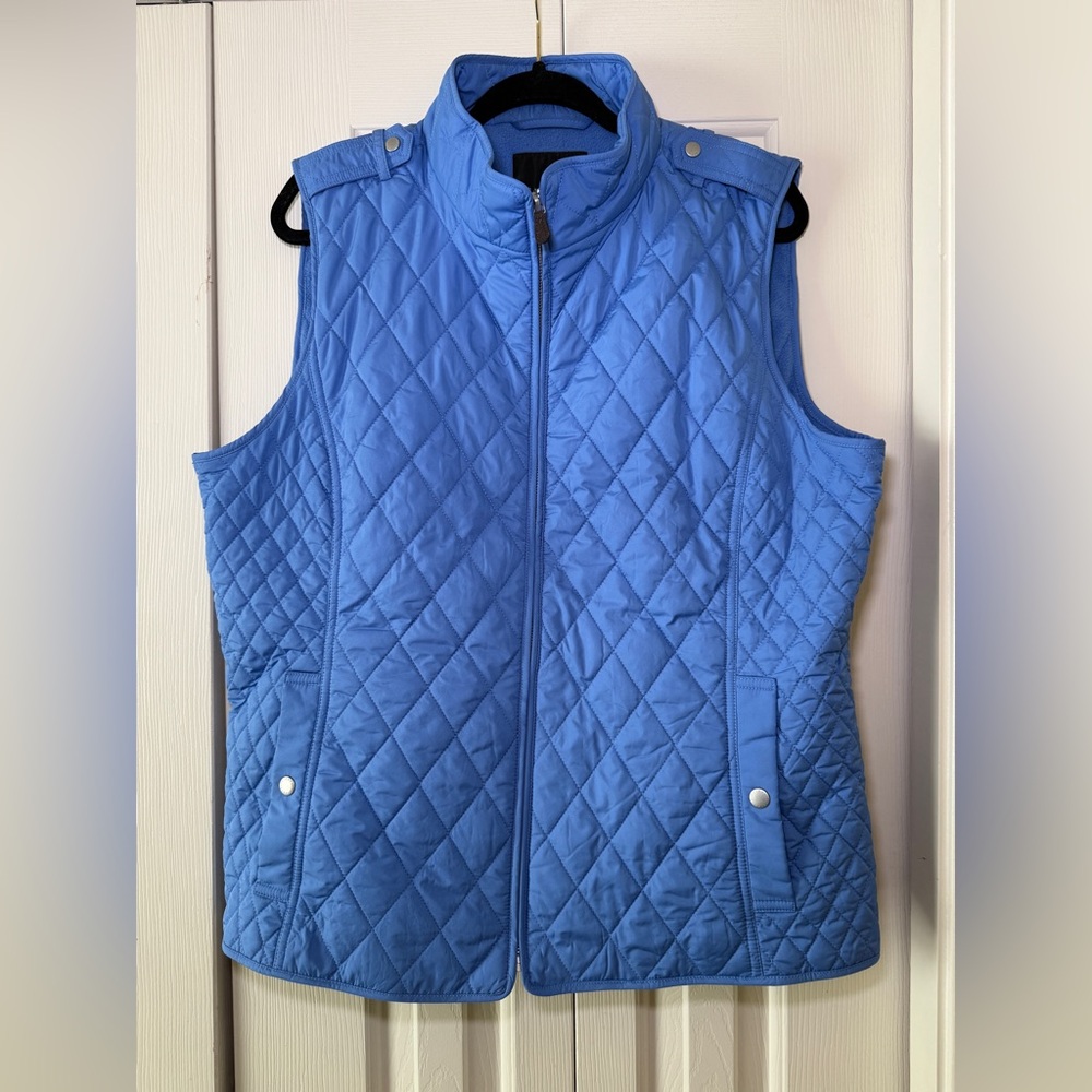 Talbots Quilted Sky Blue Vest